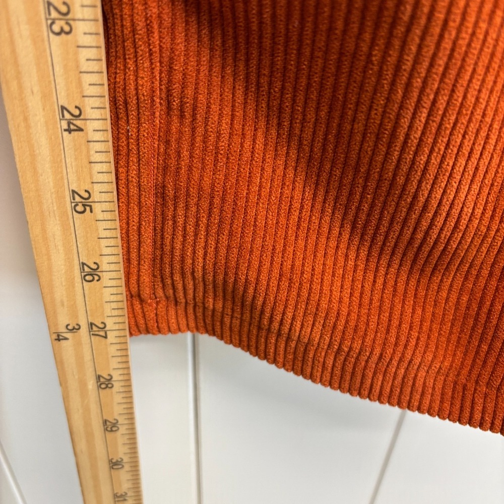 Unbranded Womens Academia Preppy High Rise Corduroy Trousers Size M Orange Chic - Picture 5 of 9